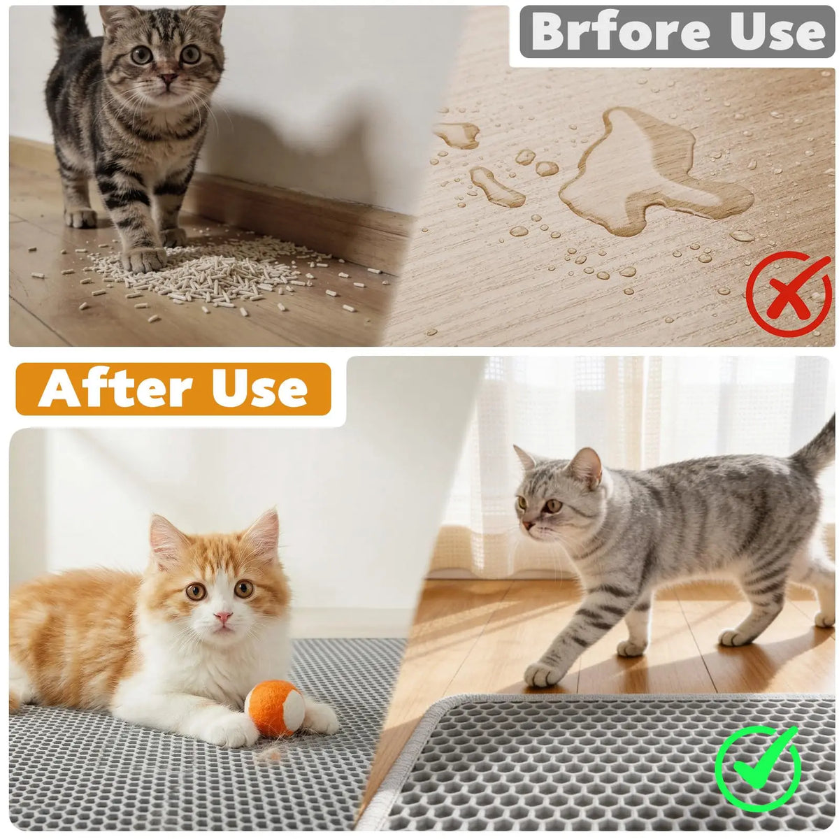 Cat Litter Mat Double Layer Pet Non Slip