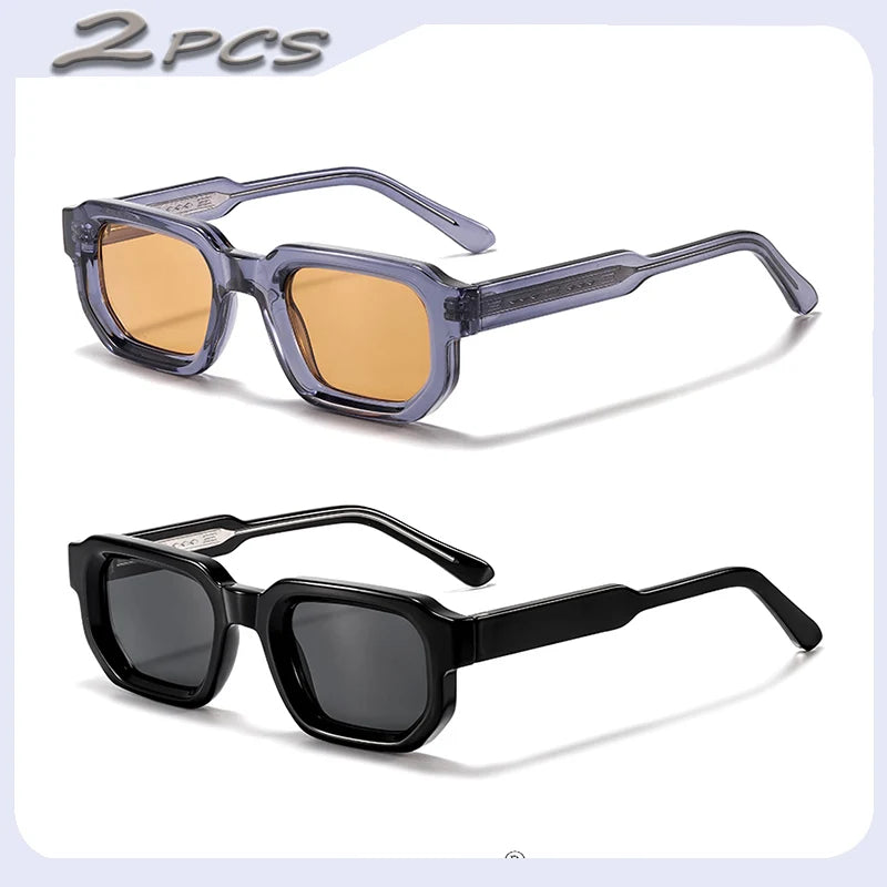 HBK Vintage Polygon Sunglasses for Men Small Frame