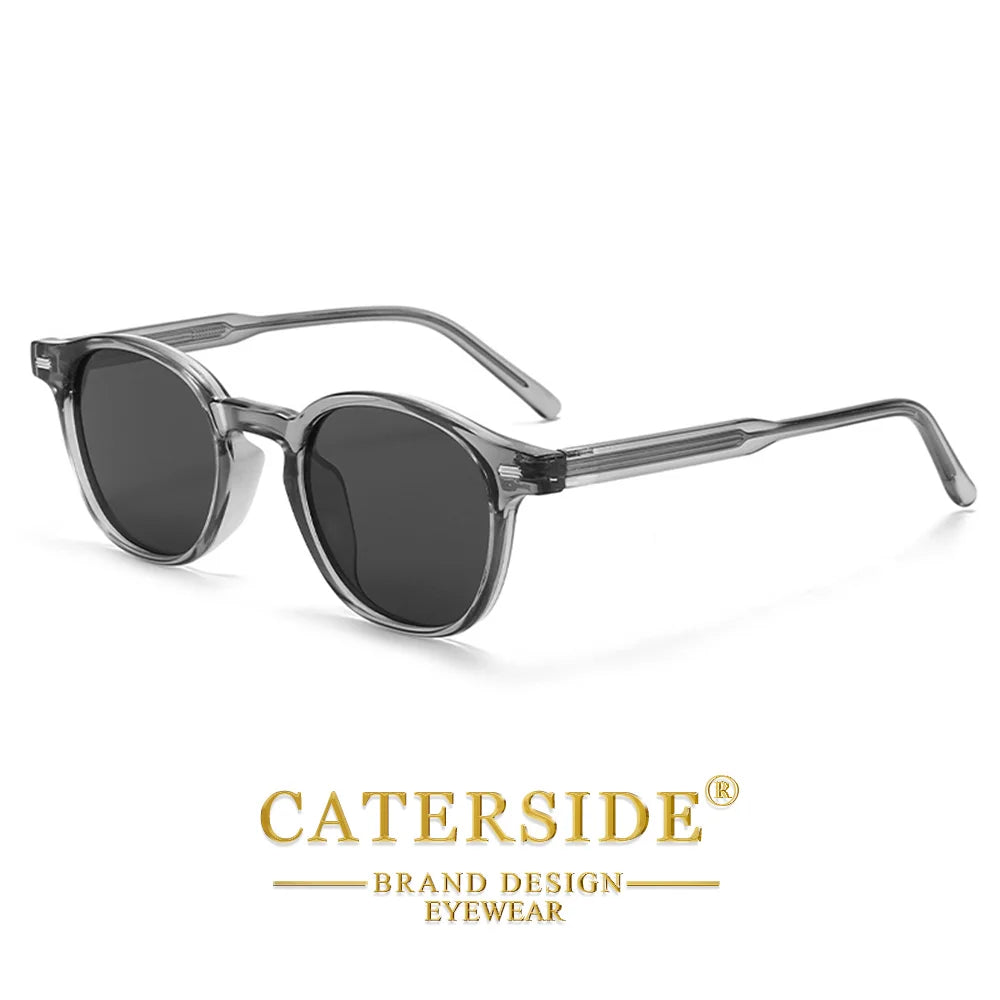 Caterside Polarized Round Sunglasses Men TR Frame