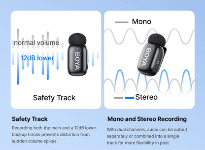 BOYA Mini 2 Wireless Lavalier Microphone AI Noise Reduction