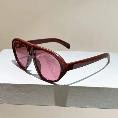 new fashion leopard gradient oval sunglasses for women