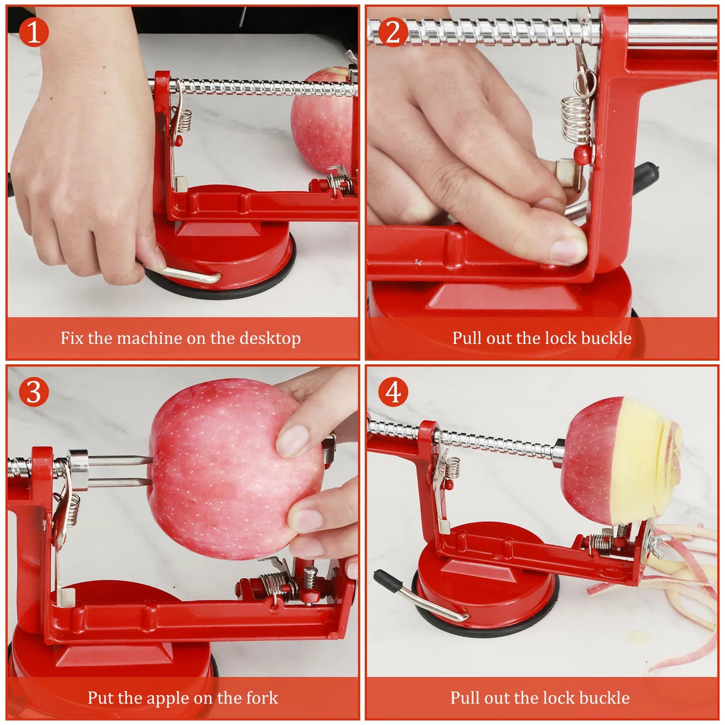 3 In 1 Fruit Peeler Machine Hand Crank Fruit Slicer Corer