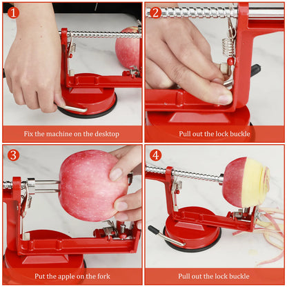3 In 1 Fruit Peeler Machine Hand Crank Fruit Slicer Corer