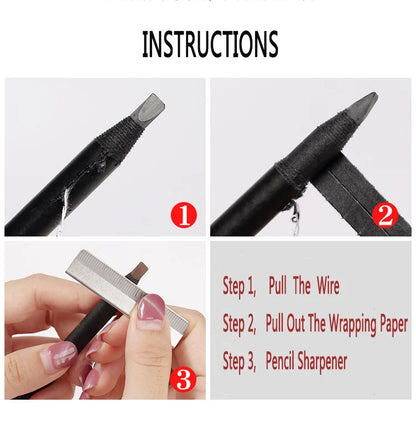 Pull Eyebrow Pencil Black Makeup High Quality Wild Line