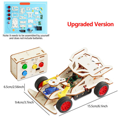 DIY Wooden Remote Control Car Mini Four-Wheel Drive