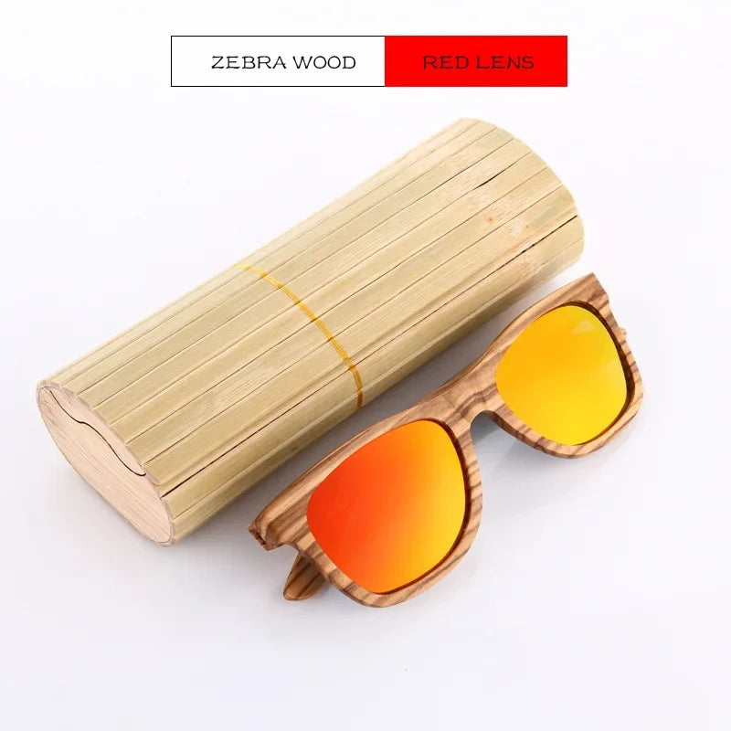 GM Men bamboo Wood Sunglasses Women Retro Vintage