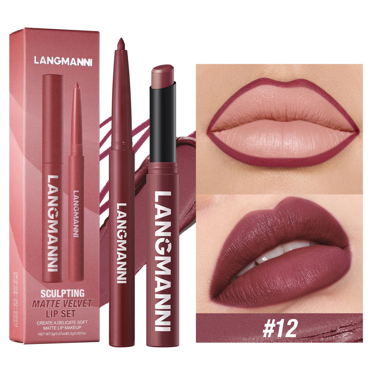 Integrated waterproof lipliner lipstick set