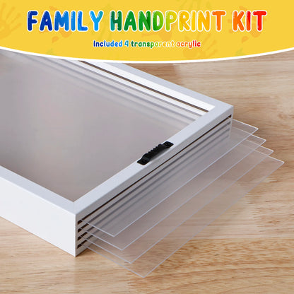 Family Handprint Kit Clear DIY Handmade Keepsake Wooden Frame