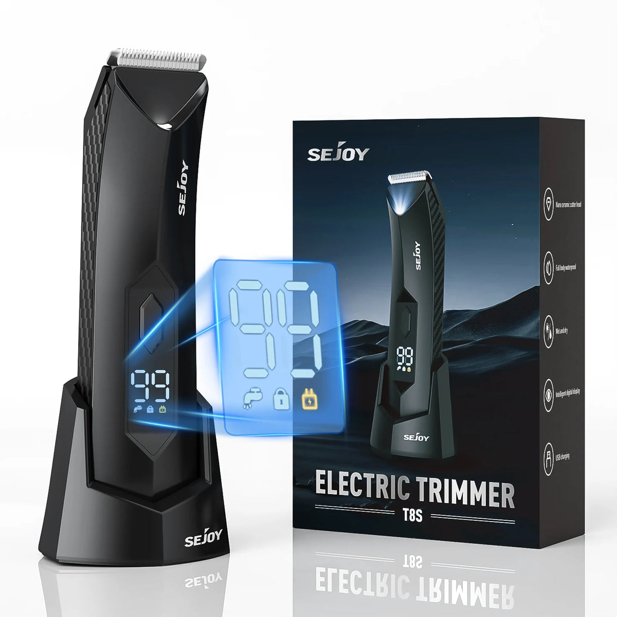 Body Hair Trimmer for Men Hair Trimmer with LED Light