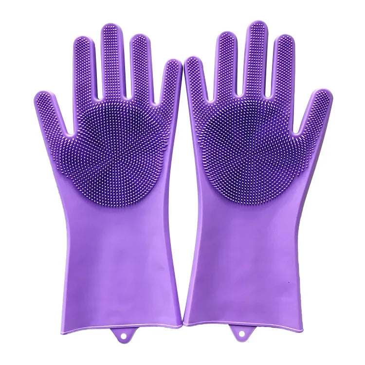 Magic Silicone Gloves Cleaning Dishwashing Scrubber Dish