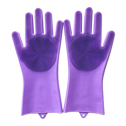 Magic Silicone Gloves Cleaning Dishwashing Scrubber Dish