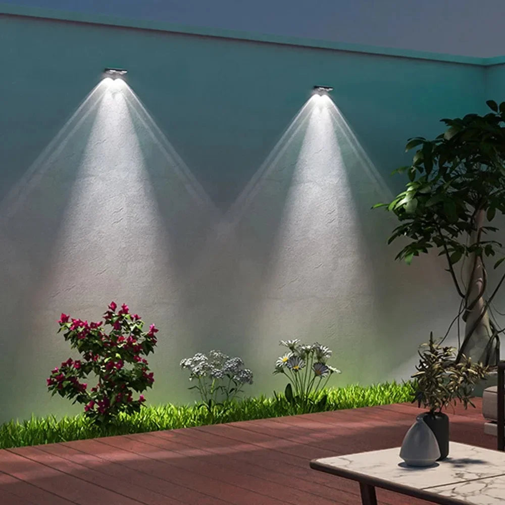 Solar Powered LED Fence Lights Outdoor Waterproof Wall Lamp