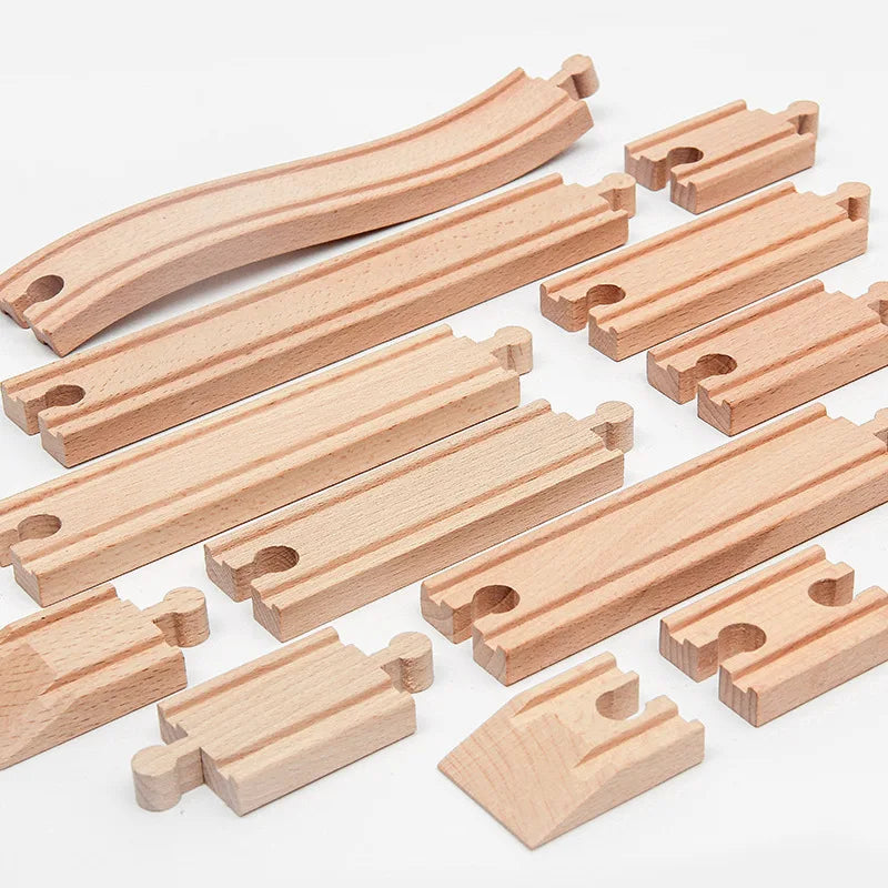 New Kinds Wooden Track Parts Beech Wooden Railway Train