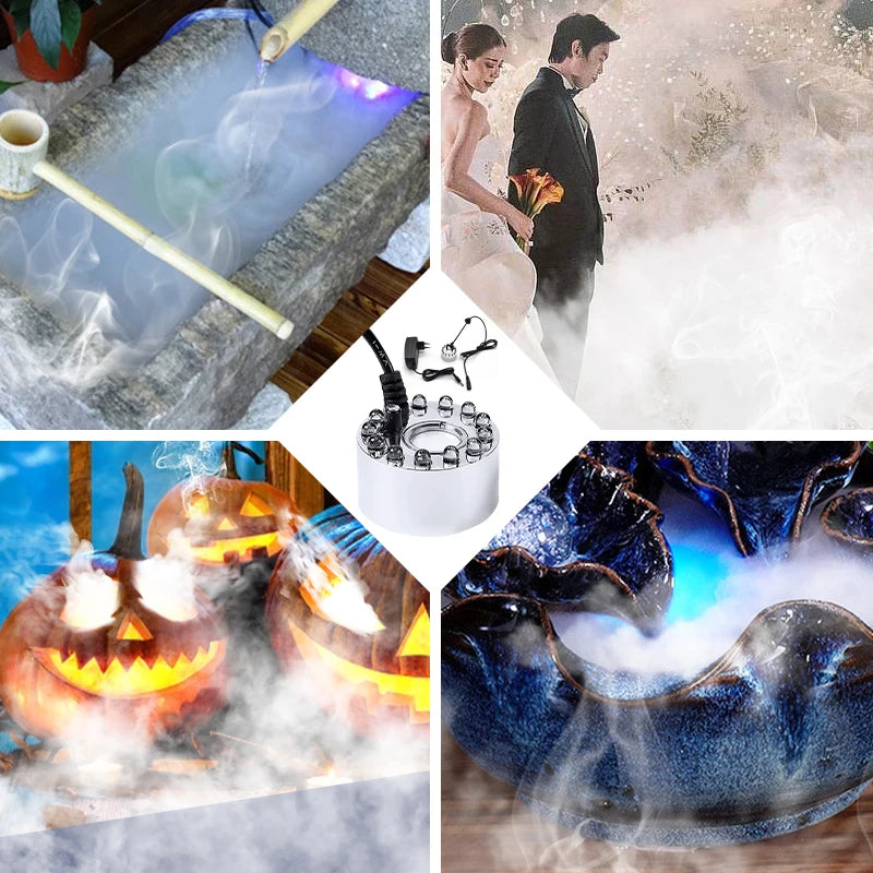 Mini LED Pumpkin Light Fogger Water Fountain Pond Fog
