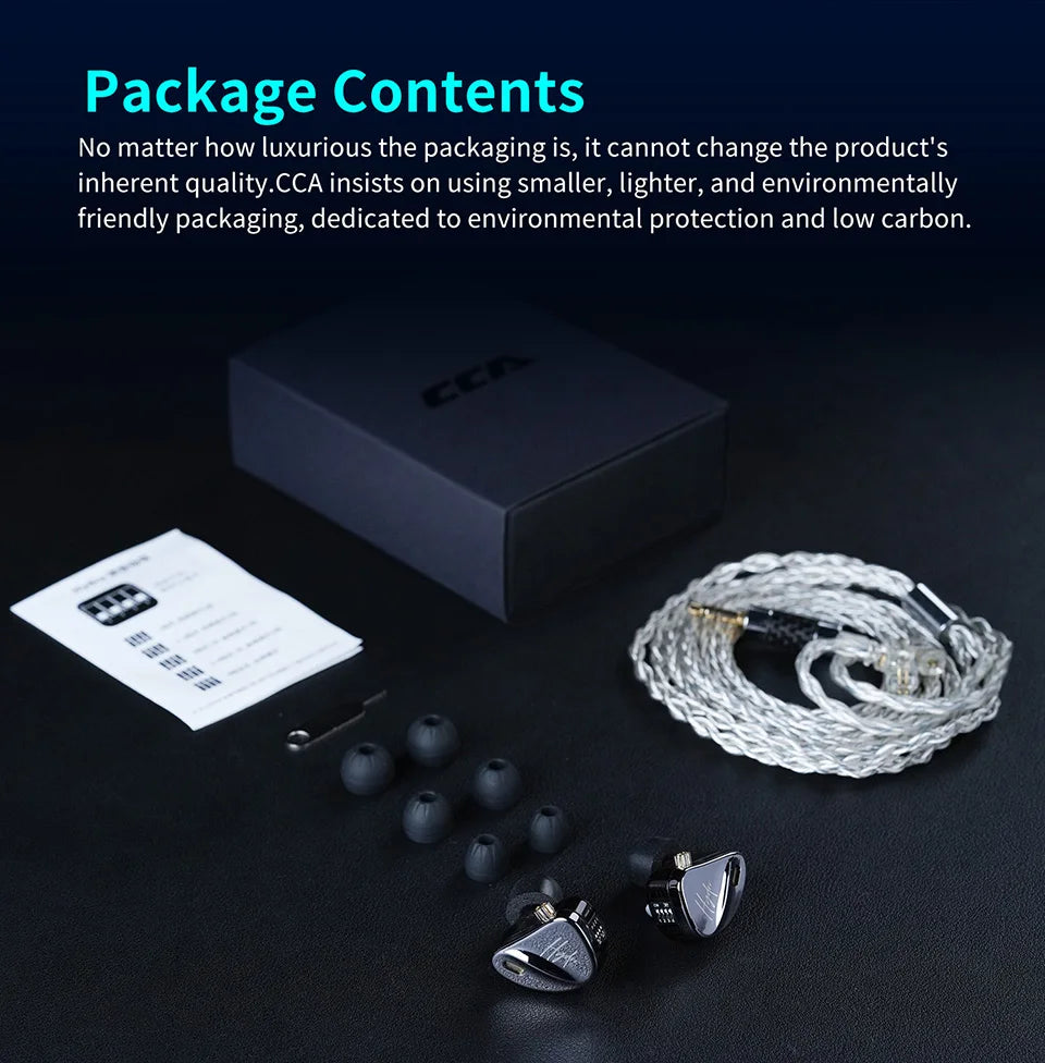 CCA Hydro IEM Hybrid Driver In Ear HiFi Wired Earbuds