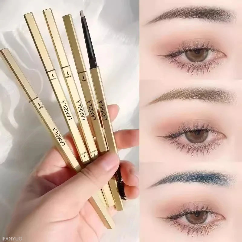 Double Head Eyebrow Pencil with Brush Waterproof Smooth