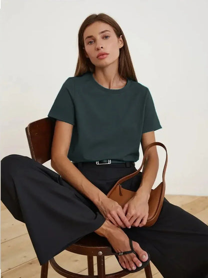 Bornladies Summer 100% Cotton Women's T-shirt Bottoming Tops