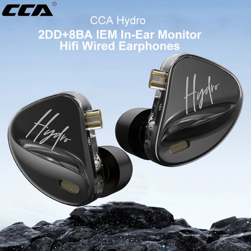 CCA Hydro IEM Hybrid Driver In Ear HiFi Wired Earbuds