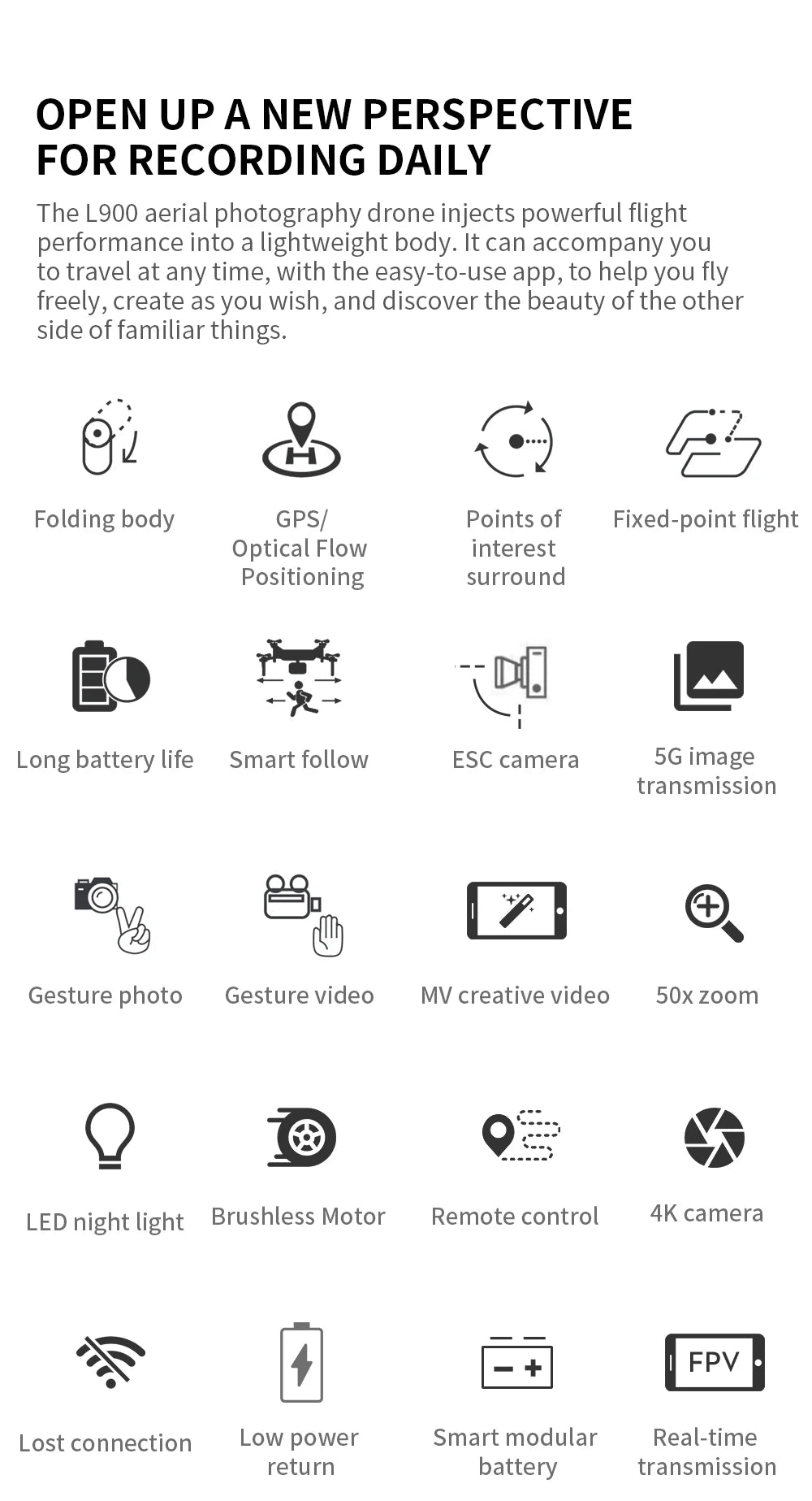 L900 Pro SE MAX GPS Drone 4K Professional Dual HD Camera