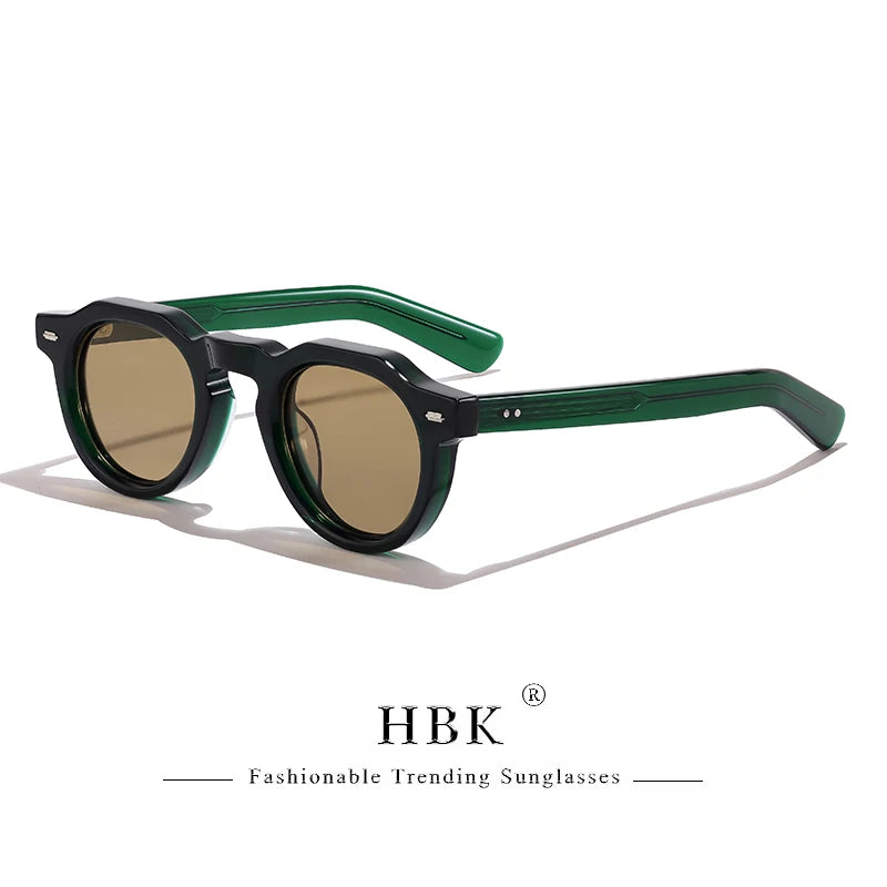 HBK Vintage Simple Round Men Sunglasses