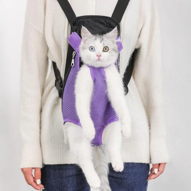 Adjustable Cat Carrier Bag Pet Double Shoulder Backpack