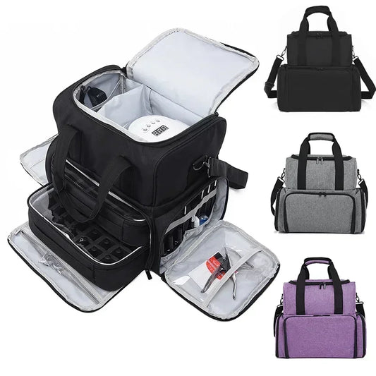 Portable 3 Layer Nail Polish Storage Bag Organizer