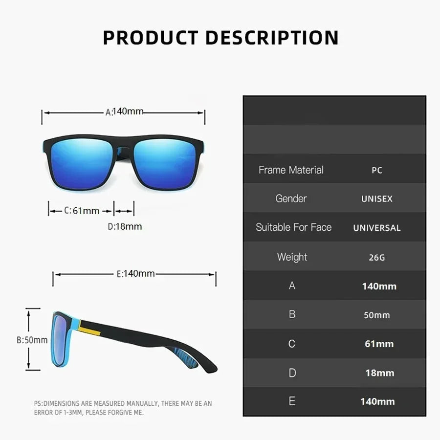 Fashion Vintage Square Sunglasses Men Women Eyewear