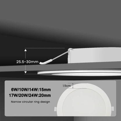 8Pack Round Led Panel Light Recessed Led Downlight Lighting