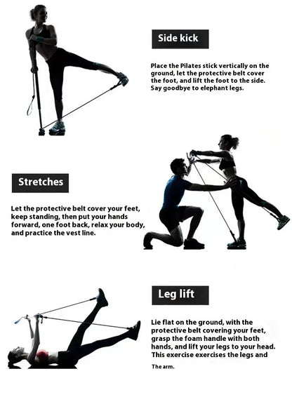 Pilates Stick - Adjustable Fitness Bar for Home Workout Yoga