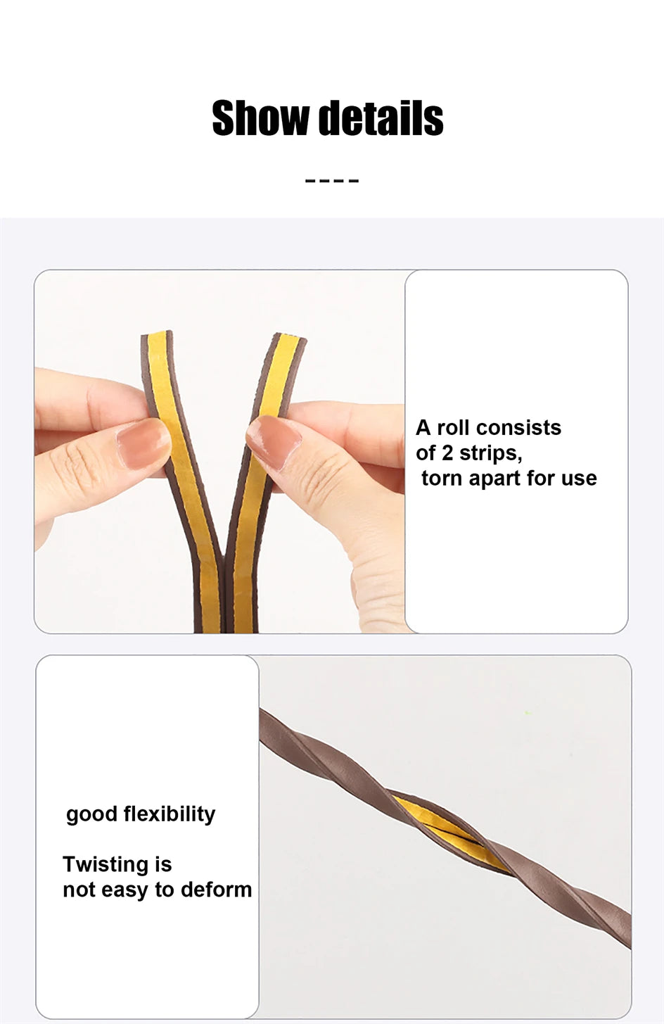 Door Insulation Seal Strip Tape Self-adhesive Acoustic