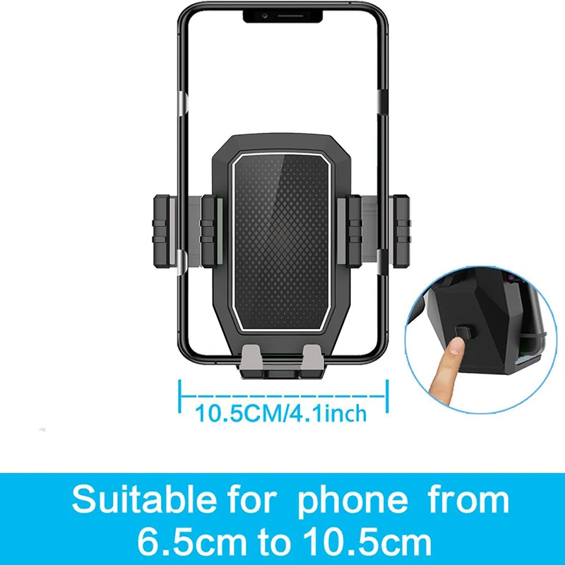Black Car Phone Mount Holder Adjustable Height Suction Cup