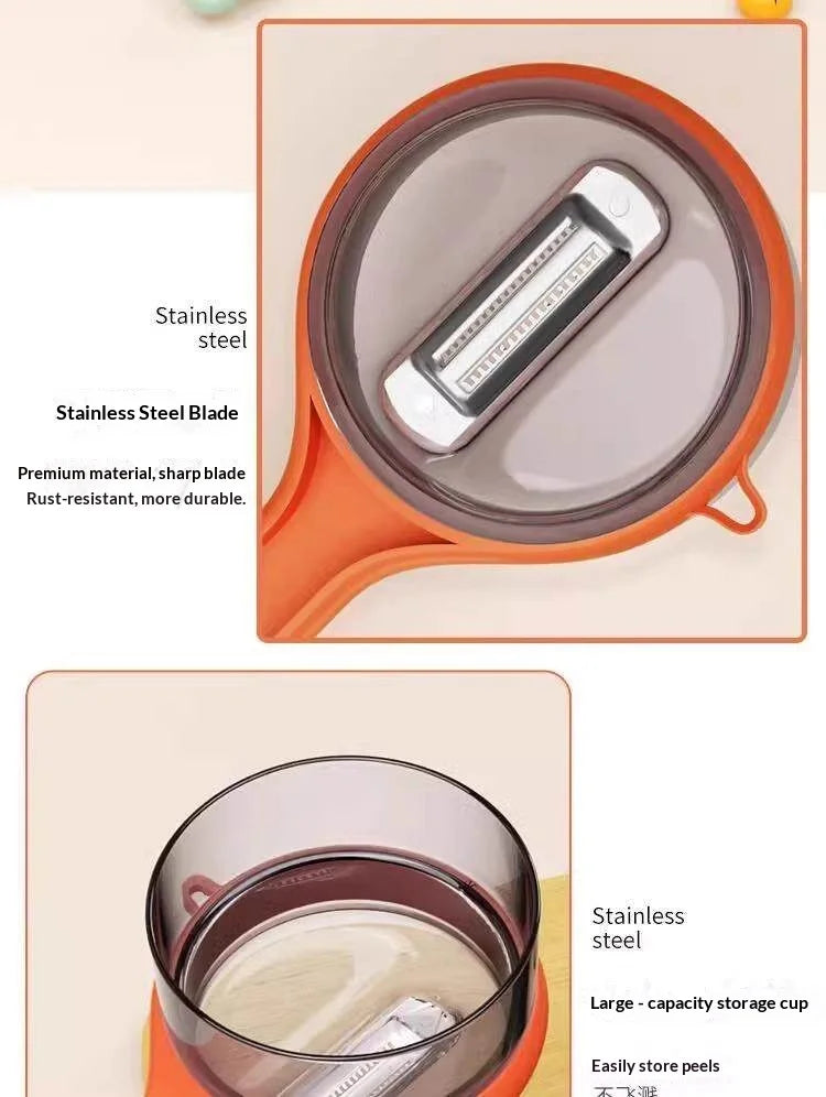 Storage‑Type Fruit Vegetable Peeler With Peel Container