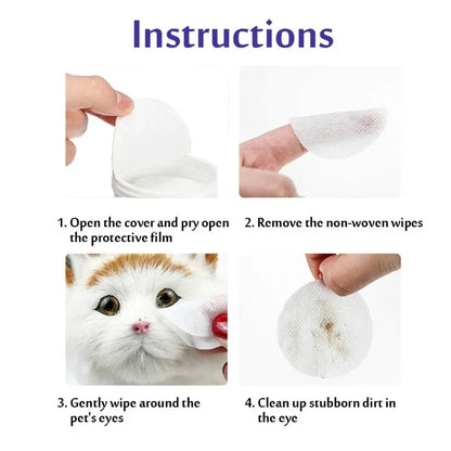130 Pcs/set of Dog and Cat Cleaning Wipes Pet Eye Wipes Grooming