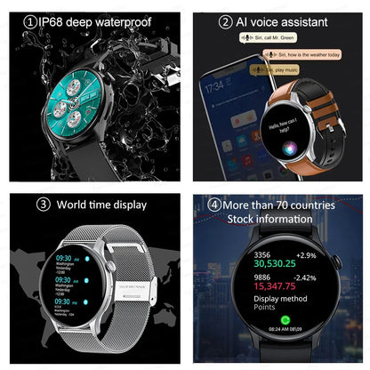 NFC Smart Watch Amoled HD GPS Track Sports Heart Rate