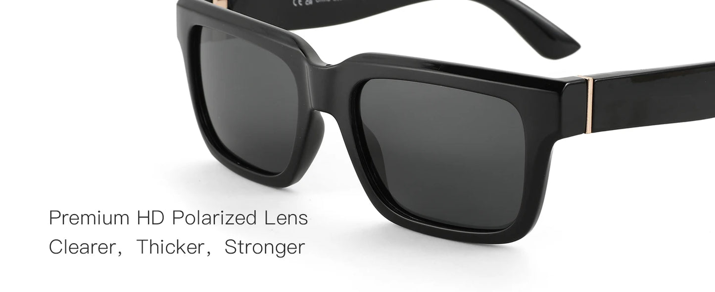 Retro Rectangle Sunglasses for Men Women Polarized