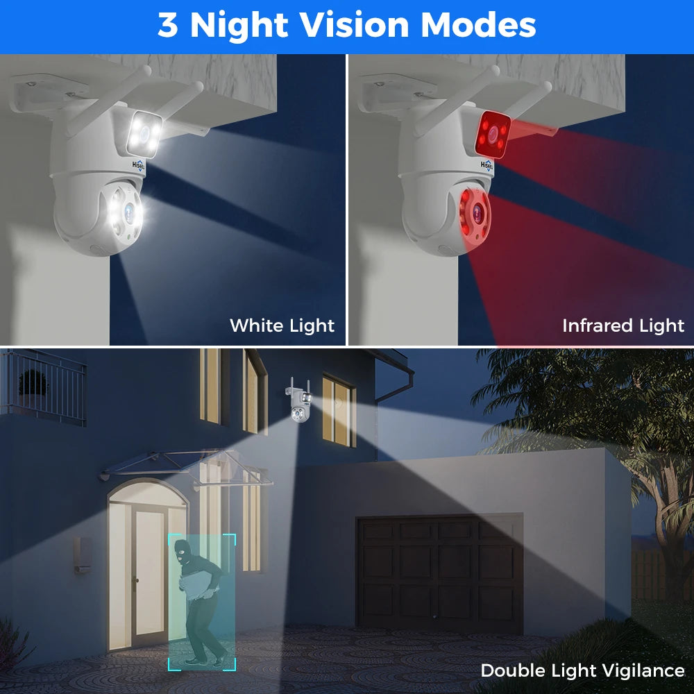 Hiseeu 4K 8MP Wifi Surveillance Camera Dual Lens