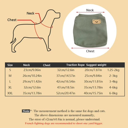 Dogs Thin Small Fashion Bear Vest Pet Clothes