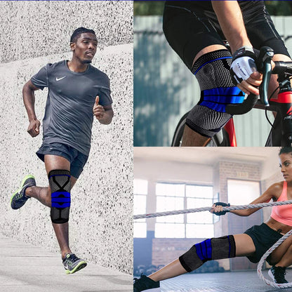 Silicone Padded Knee Pads Supports Brace Basketball Fitness