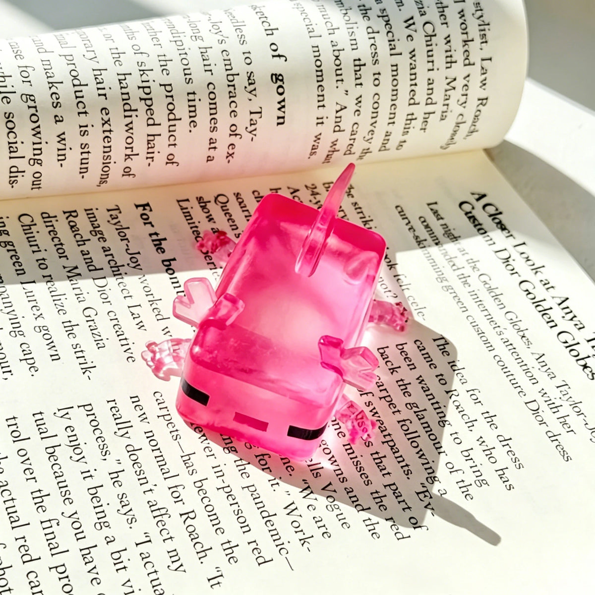 Transparent Cube Axolotl Squishy Toy Maltose Jelly Salamander