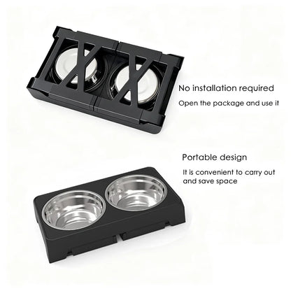 Elevated Dog Feeder Bowls Adjustable Raised Stand