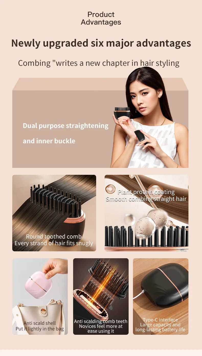 New Mini Straightener Rechargeable Portable Hair Straightener