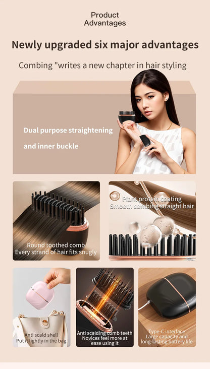 New Mini Straightener Rechargeable Portable Hair Straightener