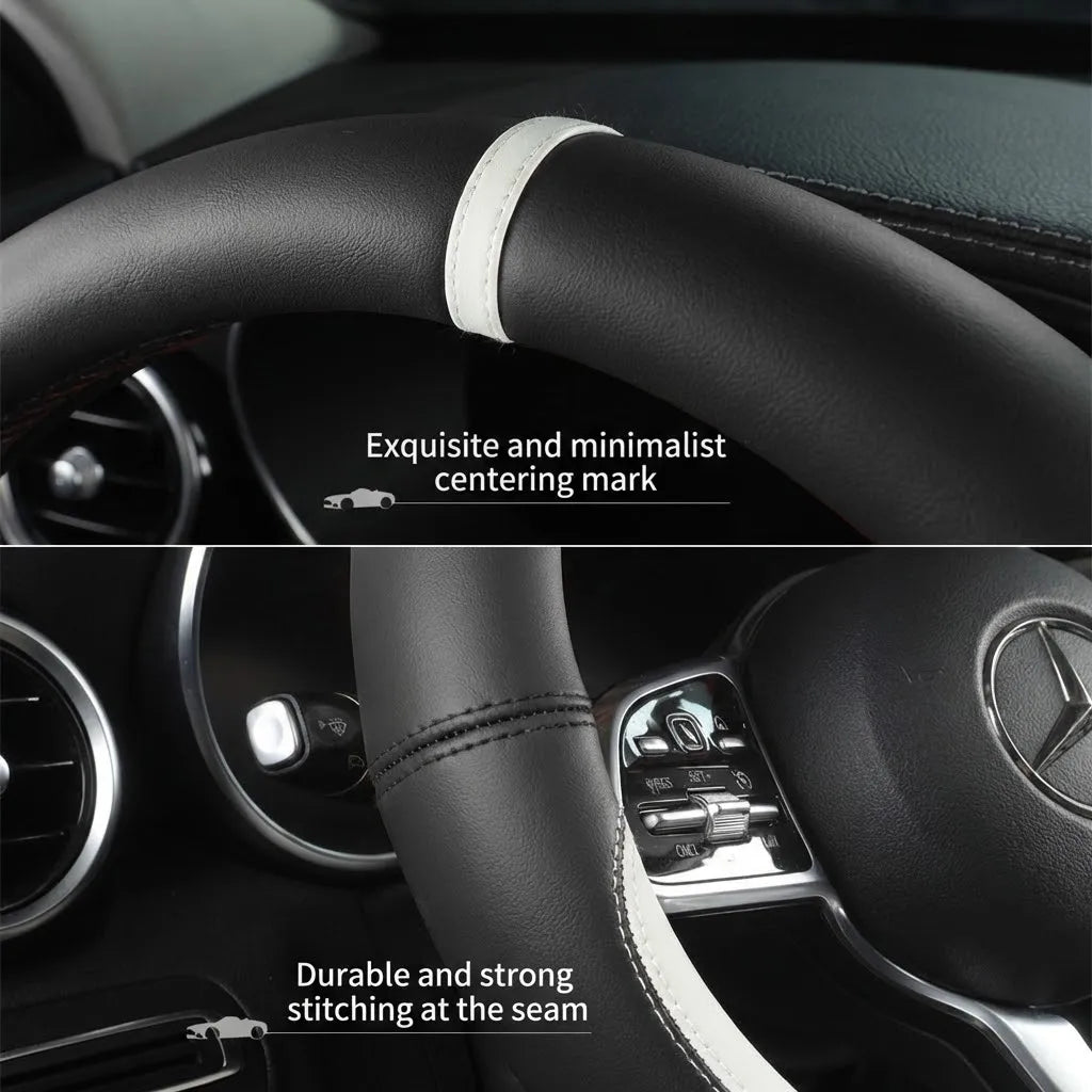 Napa Leather Steering Wheel Cover Non-Slip Inside