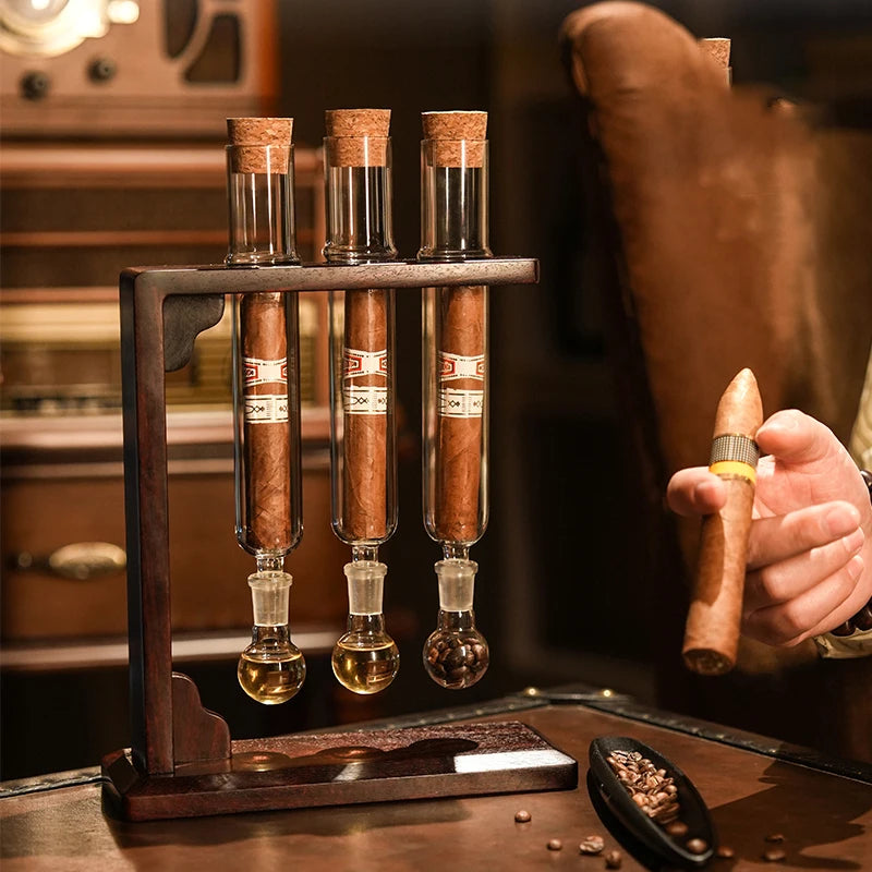 Glass Cigar Tubes Humidor Set Cigar Flavor Infuser