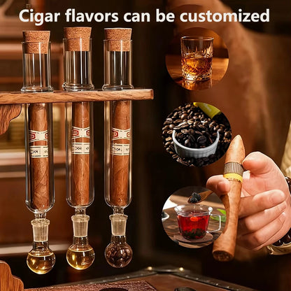 Glass Cigar Tubes Humidor Set Cigar Flavor Infuser