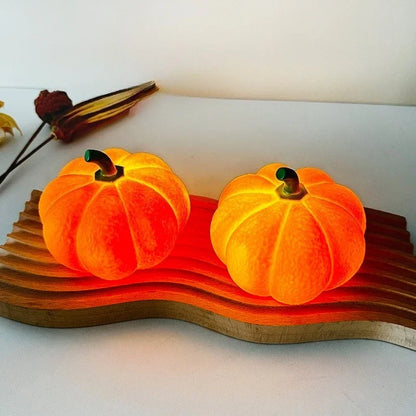 Halloween Pumpkin LED Night Light Battery Powered Warm Lantern For Kids