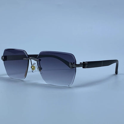 Square Rimless Photochromic Sunglasses Men Vintage