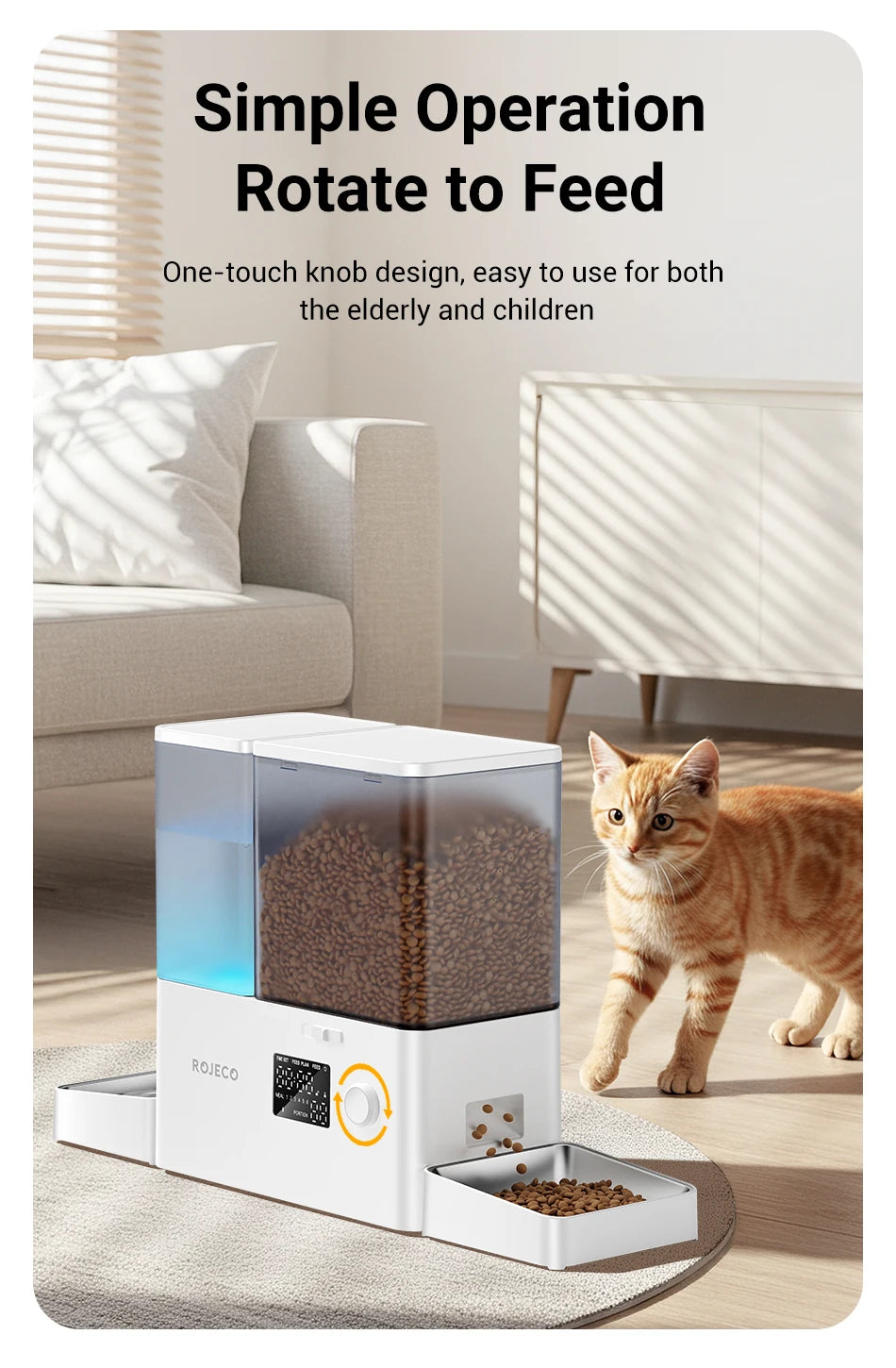 Automatic Pet Feeder Water Fountain 2 in 1 Drinking Feeding