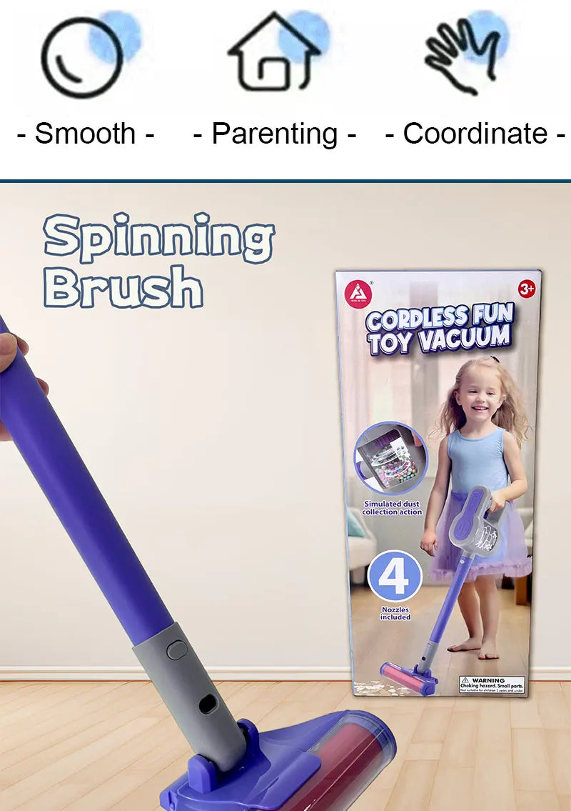 Kids Toy Vacuum Cleaner for Ages 3+ – Battery-Powered