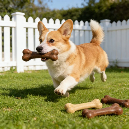 Dog Bone Chews Toys Nearly Indestructible Natural Non-Toxic